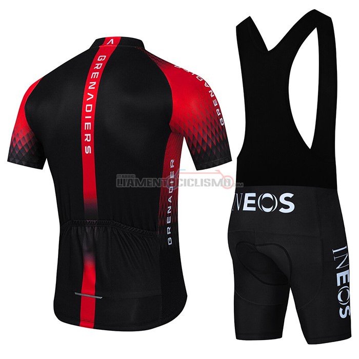 Abbigliamento Ciclismo Ineos Grenadiers Manica Corta 2022 Nero Rosso